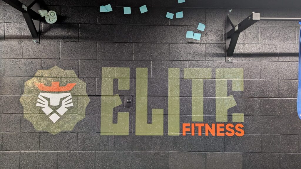 Elite Fitness - Decal on Wall Elite Logo on Wall
